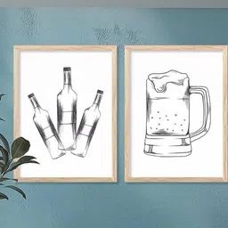 WALLLANE Brown 2 Piece Wood Wall Paintings image 3