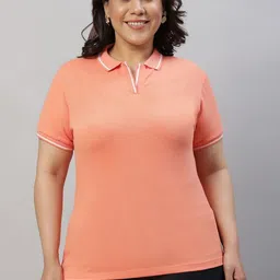 Wear Your Opinion Women Plus Size Polo Collar Neck Tipped T-shirt-picture-24