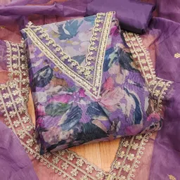 Rangtulika Ethnics Embroidered Organza Unstitched Dress Material-picture-31