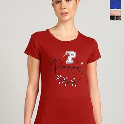 PAAVKI Pack Of 3 Typography Printed Cotton T-shirts-image-42