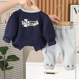 StyleCast x Revolte Boys Self Design Long Sleeves Sweatshirt With Joggers image 3