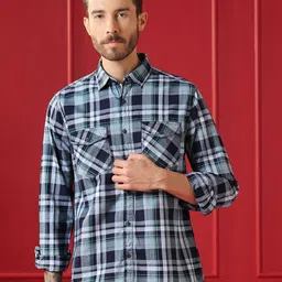 VALEN CLUB Men Tartan Checks Checked Casual Shirt-image-15