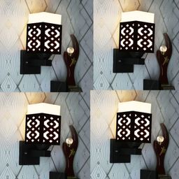 Gojeeva Black Wood Square Shaped Wall Lamp-picture-5
