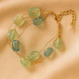 Bohey by KARATCART Gold-Plated Artificial Beaded Multistrand Bracelet-picture-8