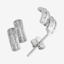 Kushal's Fashion Jewellery 92.5 Sterling Silver Rhodium-Plated Classic Studs Earrings image 5