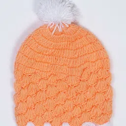 USHA ENTERPRISES Handmade Crochet Winter Cap - Orange-picture-14