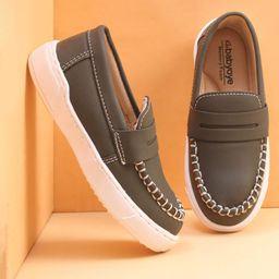 Babyoye Slip on Loafers - Olive Green-picture-38