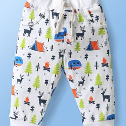Doodle Poodle Single Jersey Knit Full Length Lounge Pant With Animal Print - White-picture-43