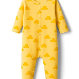 kookie kids india Kookie Kids Interlock Knit Full Sleeves Romper With Car Print - Yellow-picture-38