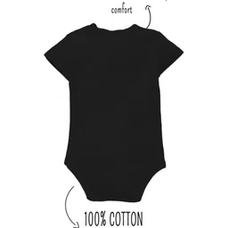 Zeezeezoo Cotton Half Sleeves Beta Version Text Printed Onesie - Black image 3