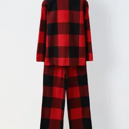 Spunkies Cotton Knit Full Sleeves Buffalo Checked Shirt With Coordinating Pant Set - Multi Colour image 3
