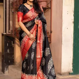 BilloRani Ethnic Motifs Zari Silk Blend Saree-picture-29