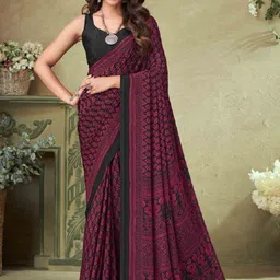 DURGA EMPORIO Floral Pure Crepe Saree-picture-22