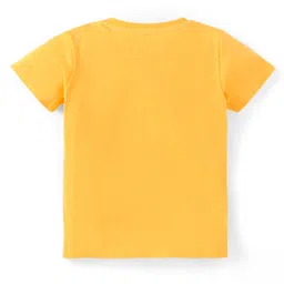 babyhug disney Babyhug DisneySingle Jersey Knit Dungarees & Half Sleeve Tee with Lion King Graphics -Navy & Yellow image 3