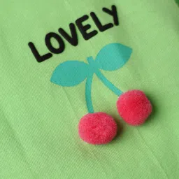 Babyhug Cotton Knit Half Sleeves T-Shirt with Front & Back Fruit Print - Light Green image 3