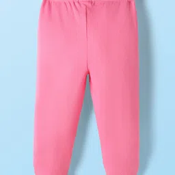 Babyhug Cotton Knit Footed Bootie Leggings With Tropical Print Pack Of 3 - Yellow & White image 3