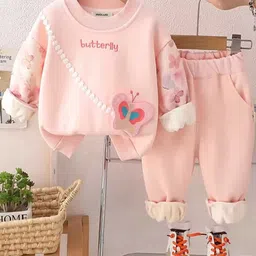 INCLUD Girls Butterfly Applique Sweatshirt With Joggers-picture-21