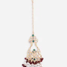 Fida Gold-Plated Stone-Studded & Beaded Jewellery Set image 5