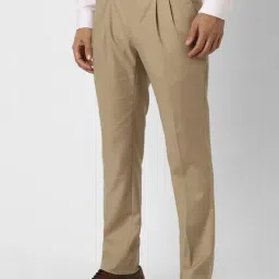 Van Heusen Beige Slim Fit Trousers image 3