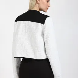 Tommy Hilfiger White & Black Regular Fit Colour Block Jacket image 2