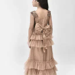 Eavan Kids Beige Embellished Gown image 2