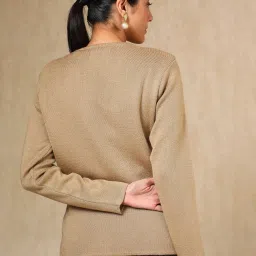 Soch Brown Acrylic Regular Fit Shrug image 2