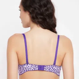 Clovia Violet Printed Wireless Padded T-Shirt Bra image 2