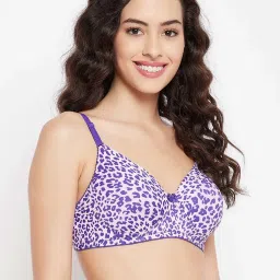 Clovia Violet Printed Wireless Padded T-Shirt Bra image 3