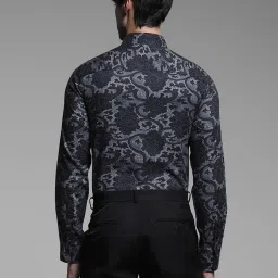 Jack & Jones Black Cotton Slim Fit Printed Shirt image 2