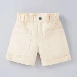 Ed-a-Mamma Kids Yellow Cotton Regular Fit Shorts image 1