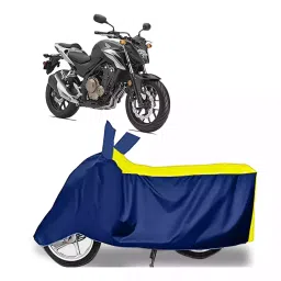 Auto Pearl Bike Cover for Honda CB 500 (Yellow & Blue)-picture-36