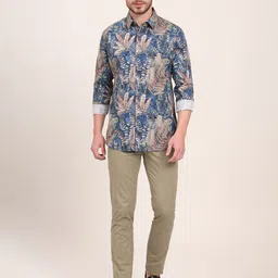 JADE BLUE Men Slim Fit Floral Opaque Printed Casual Shirt image 2