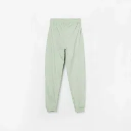 Fame Forever by Lifestyle Kids Sage Green Cotton Printed Trackpants image 2