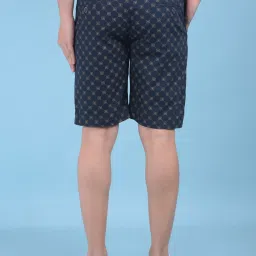 Crimsoune Club Blue Cotton Slim Fit Printed Shorts image 2