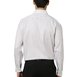 Van Heusen White Cotton Regular fit Stripes Formal Shirt image 2