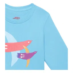 Under Fourteen Only Kids Blue Printed Full Sleeves Sweatshirt image 3