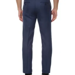 Van Heusen Navy Slim Fit Flat Front Trousers image 2