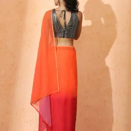 Jaipur Kurti Multicolor Solid Saree with Unstitched Blouse image 2