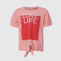 KIDS ONLY Pink Printed T-Shirt-image-2