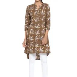 Bewakoof Brown Cotton Printed Straight Kurti-image-17
