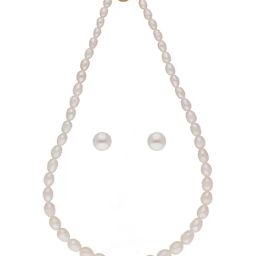 Sri Jagdamba Pearls Golden Necklace & Earrings Set-picture-40
