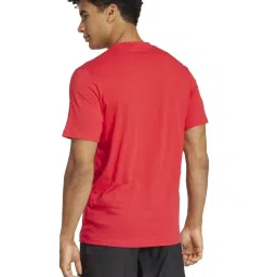 Adidas Red Regular Fit Logo Printed Sports T-Shirt image 2