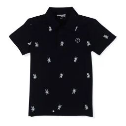 Gini & Jony Kids Navy Cotton Printed Polo T-Shirt-picture-25