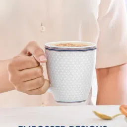 Larah by Borosil White Opalware Starlight Mug Set image 4