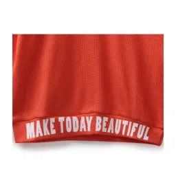 Under Fourteen Only Kids Orange Printed Full Sleeves Sweatshirt image 4