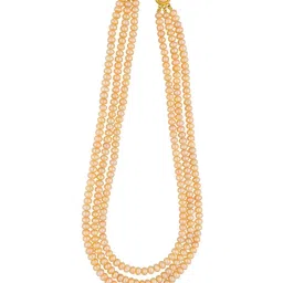 Sri Jagdamba Pearls Peach Alloy Classic Necklace & Earring Set image 4