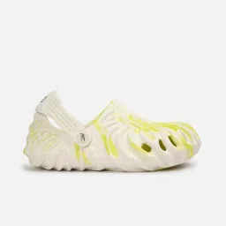 Fame Forever by Lifestyle Kids Off-White & Yellow Back Strap Clogs image 2