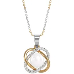 Clara 92.5 Sterling Silver Gold-Plated Swiss Zirconia Knot Pendant with Chain image 4