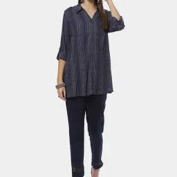 Biba Blue Printed A Line Short Kurti image 5