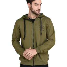 Rigo Olive Green Regular Fit Hooded Sweatshirt image 1